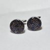 Meteorite inlaid cufflinks